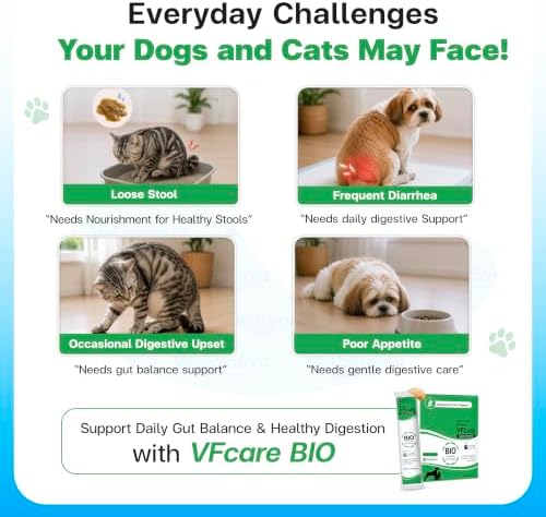 BIO Probiotic & Postbiotic HK L-137 Squeezable Lickable Supplement – Anti-Diarrhea Support for Cats & Dogs, Gut Health Paste with Beta Glucan, FOS Prebiotics, Tuna & Salmon Flavor, 30 Sachets