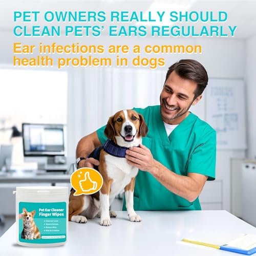 TroisAmis Pet Ear Cleaning Finger Wipes for Dog and Cat, Thick Dog Ear Cleaner Wipes with Gentle and Natural Ingredient, Remove Earwax, Debris-Sooth &Deodorize-Relieve Ear Itch & Inflammation-50 Count