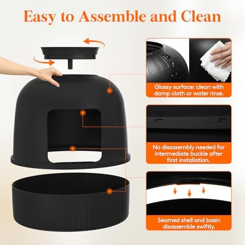 Lifewit Hidden Plant Cat Litter Box with Stainsteel Scoop, Black