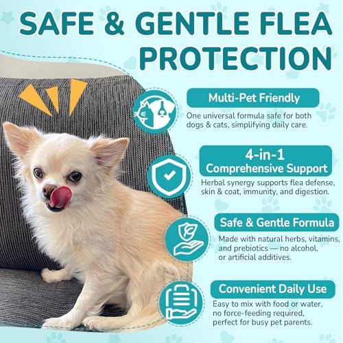 Woyamay Flea and Tick Prevention for Dogs & Cats, Natural Flea Drops