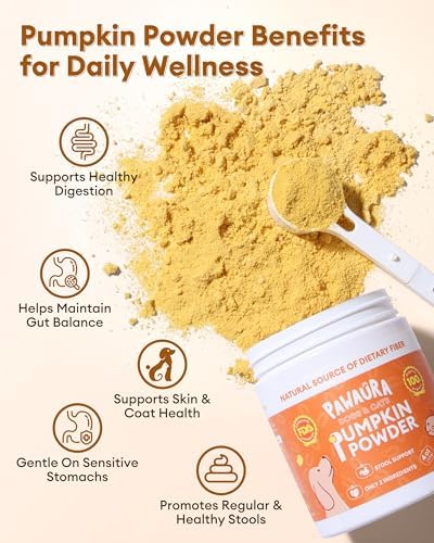 Pumpkin Powder for Dogs & Cats, 90% Organic Pumpkin with 10% Apple Pectin