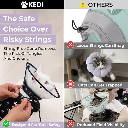 Cat Recovery Cone and Vest Kit After Surgery, Stop Licking, Black Medium