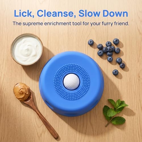 Interactive Dog Licking Toy Ball Slow Feeder Bowl, Food Safe Silicone Bowl for Bone Broth Yogurt Juice, Slow Feeding Protect Dog Stomach & Gut (Black)