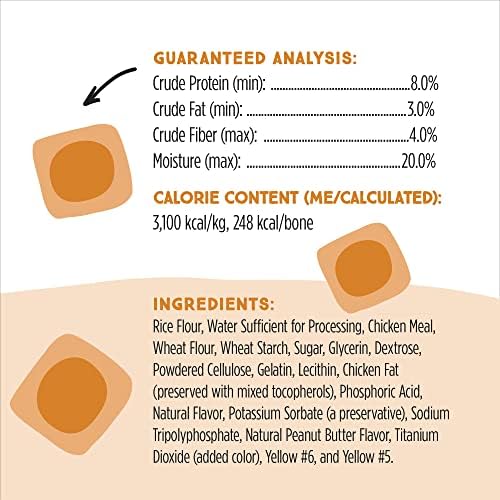 Ultra Chewy Peanut Butter Double Treat Bones: Long-Lasting Dog Treats Made in USA for Large and Small Breeds, Highly Digestible, Ideal for Aggressive Chewers (12 Count) (Pack of 4)