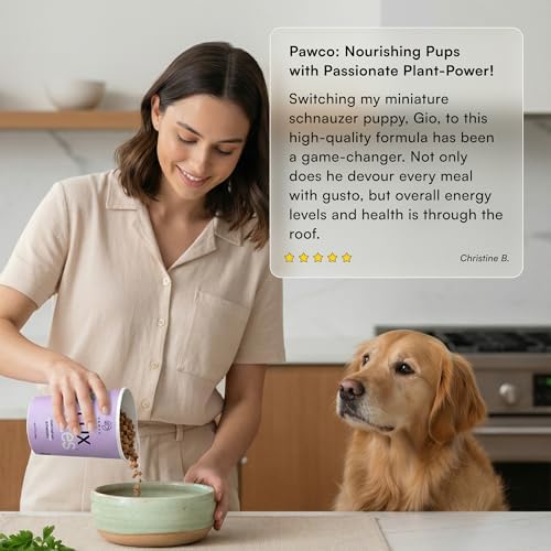 PawCo Fresh Dog Food – Supports Energy, Digestion & Overall Health – Peanut Butter & Apple Recipe with Sweet Potato, Flaxseed, Omega-3 & Probiotics – GreenBites – Pack of 4 x 17oz