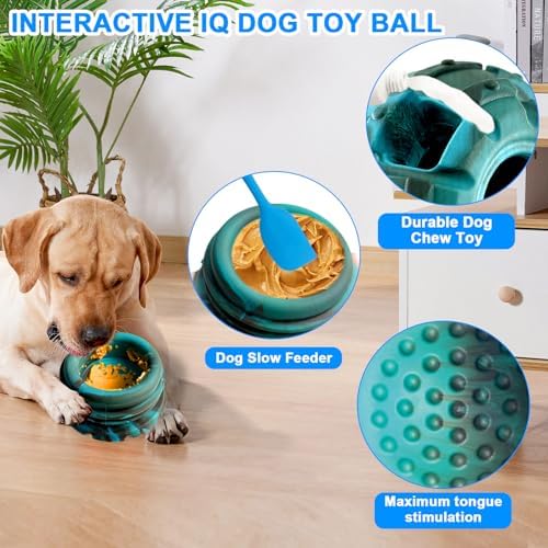 Yipetor Frozen Treat Dispensing Dog Toy - Large Chew Toy, Freezable Fillable Rubber, Reduces Anxiety, Easy to Clean, Interactive Puzzle (Large) (Pack of 2)