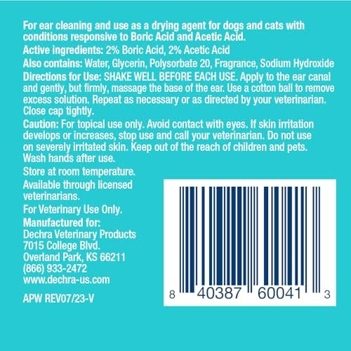 MalAcetic Otic Cleanser for Dogs and Cats, 4 oz