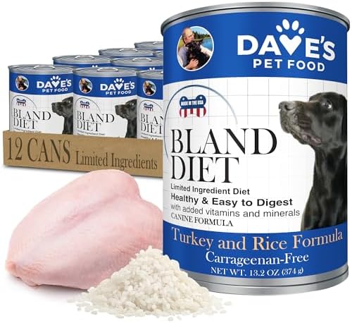 Dave's Pet Food Bland Diet Dog Food, Turkey & Rice, 13.2 oz, 12 pk