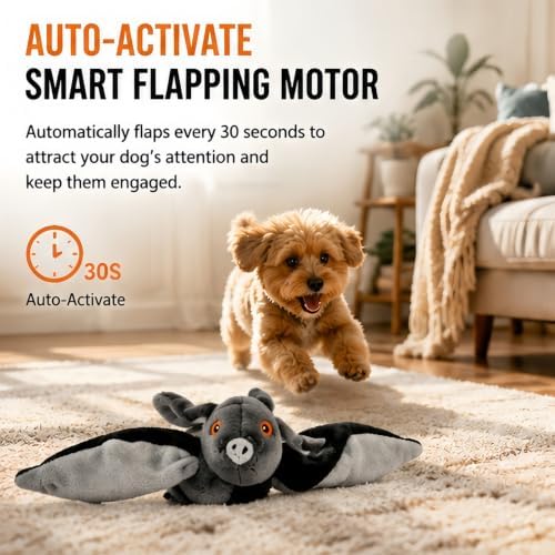Flying Bat Toy for Dogs & Cats, Flapping Wings Interactive Pet Toy，3