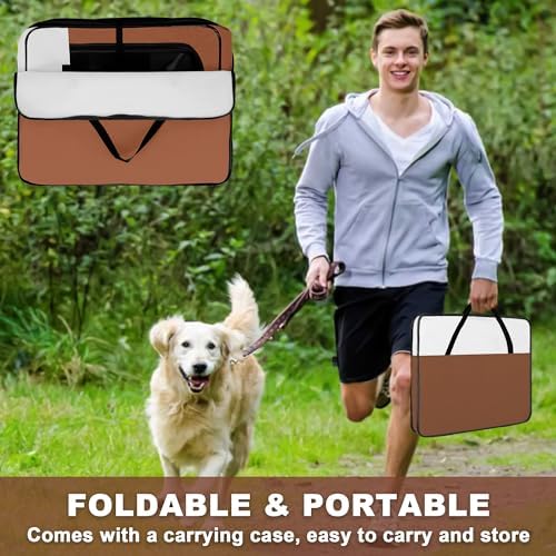 Akinerri Portable Dog Playpen, Foldable Pet Play Pen for Puppy Cat, Brown