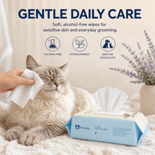 8" x 8" Dog Wipes for Paws and Butt, Lavender, 400 Count