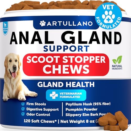 Anal Gland Support Chews for Dogs - Bye Scoot - Dog Fiber Chews w/ Pumpkin
