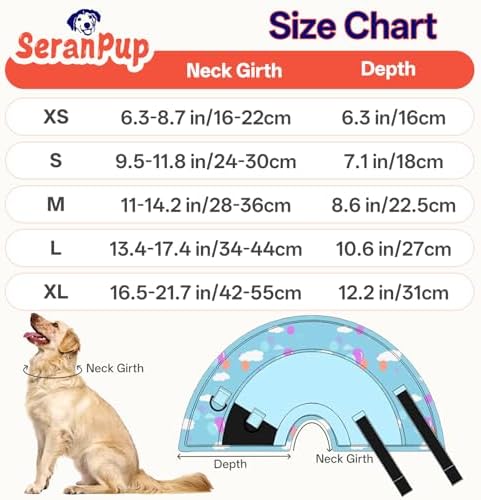 Comfortable Dog Cone - Soft Dog Cone Collar for Medium Dogs,Adjustable Recovery Cone for Dogs to Stop Licking,Cute Pet Head Neck Elizabethan Cone,Cone Alternative After Surgery,L,Blue