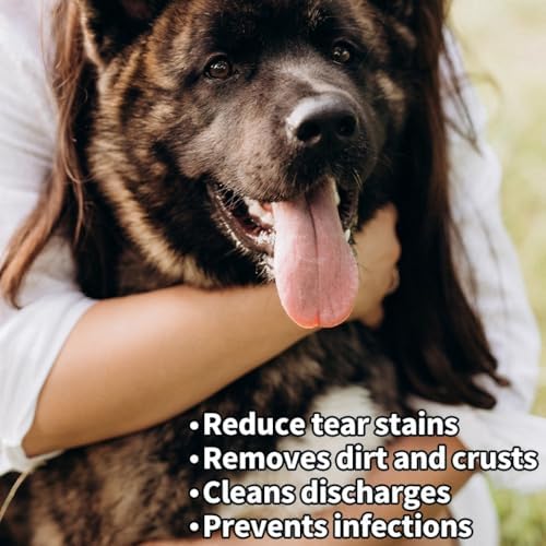Pet Eye Wipes for Dogs & Cats, Travel Pack 25 Count, Unscented Eye Area Cleaning Pads for Tear Stains, Eye Discharge and Daily Eye Care, Soft Round Pads, 7.6 x 7.6 cm