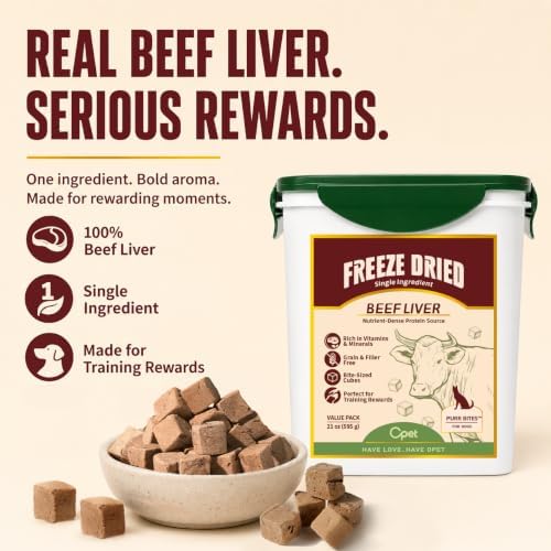 OPET Freeze Dried Beef Liver Treats for Dogs & Cats, 4 Pack, 5.2 lb
