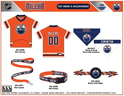 NHL Edmonton Oilers Collar for Dogs & Cats, Large. - Adjustable, Cute & Stylish! The Ultimate Hockey Fan Collar!