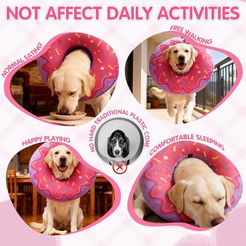 EXPAWLORER X-Large Widen Soft Dog Cone Collar - Inflatable Dog Neck Donut Collar Alternative After Surgery to Stop Licking,Adjustable Protective Recovery E Collar(Purple)