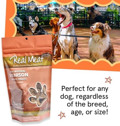 TRMC Real Meat Dog Treats - 12oz Bag of Bite-Sized Air-Dried Venison Jerky for Dogs - Grain-Free Jerky Dog Treats Made up of 95% Free-Range, Grass Fed Venison - Natural High Protein Dog Treats