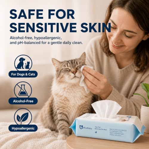 8" x 8" Dog Wipes for Paws and Butt, Unscented, 400 Count