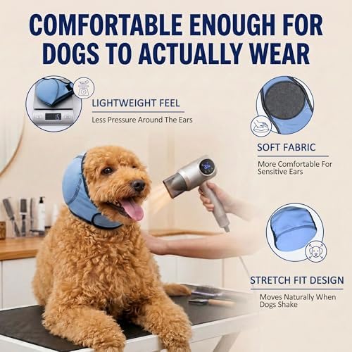 HOFi Dog Ear Covers for Bath: Waterproof Ear Protection to Block 99% Water