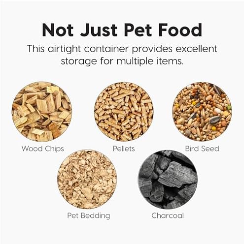 IRIS USA Dog Food Storage Container, Up to 13 lbs, Almond, Made in USA