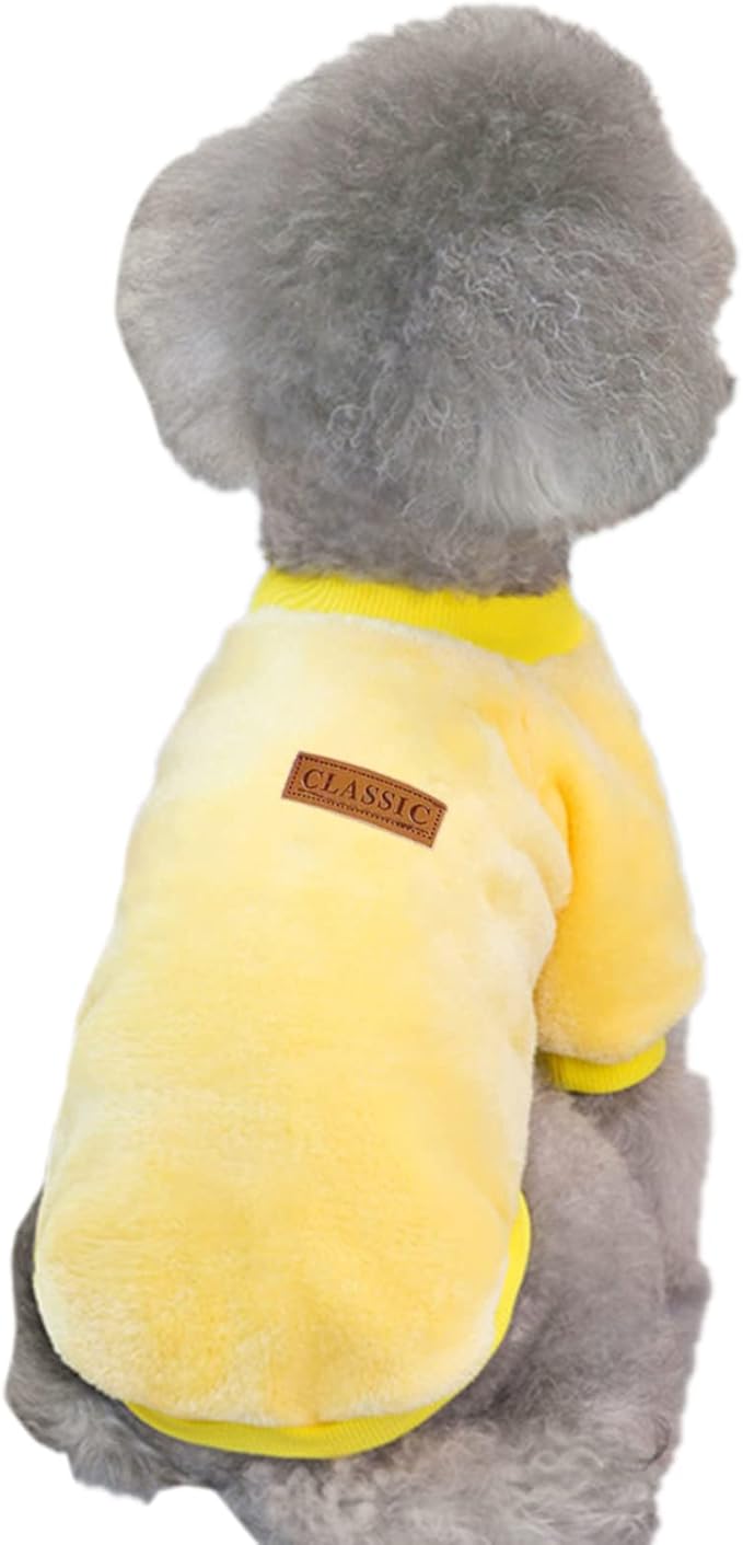 Jecikelon Pet Dog Clothes Dog Sweater Soft Thickening Warm Pup Dogs Shirt Winter Puppy Sweater for Dogs (Z01-Yellow, X-Large)