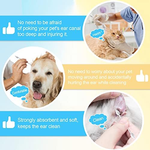 Small-Head Dog Ear Swabs, Gourd Cotton Tips, 110 pcs