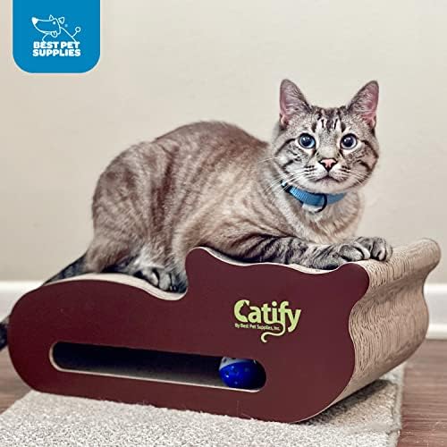 Best Pet Supplies Catify Corrugated Cardboard Cat Scratcher - Cat Shape