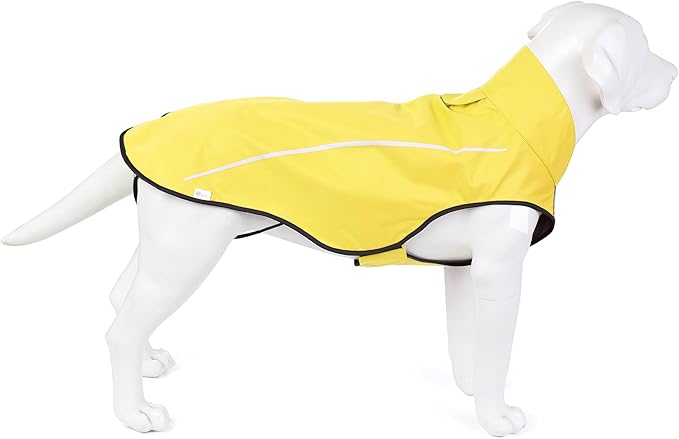 Mile High Life Dog Raincoat, Adjustable Waterproof Reflective Rain Jacket for Small Medium Large Dogs, Lightweight Breathable Pet Rain Coat with Leash Hole(Yellow,S Chest 22-25")