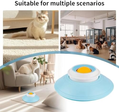 Dog Cat Lick Sphere Slow Feeder for Liquid Food & Peanut Butter,Interactive Licksphere for Dogs Anxiety Relief,Non-Slip Licking Bowl Enrichment Toys to Healthy Diet Food Container for Dog Cats,Yellow