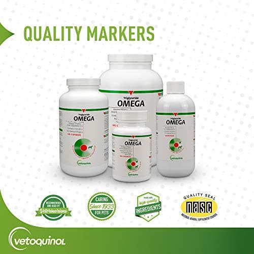Vetoquinol Triglyceride OMEGA - Fish Oil for Dogs & Cats - Supports Healthy Skin, Coat & Normal Immune Response - Supplement with Vitamin Blend for Heart, Eye, Bone & Muscle Support - 8 oz (Pack of 2)