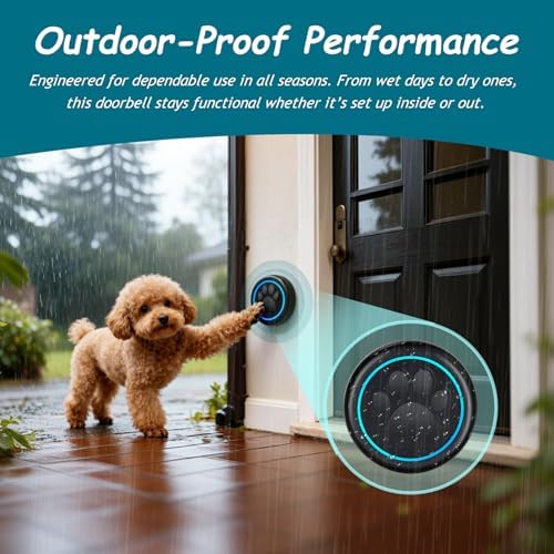 Halo Paw Smart Dog Door Bell–BK Dog Bells to Go Outside (2 Chimes & 1 Bell)
