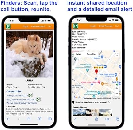 Pet Dwelling Aluminum QR Pet ID Tag – Smart Dog & Cat Tags with Free Personalized Online Profile, Instant Scan Alerts & AI-Powered Insights (Square Brown)