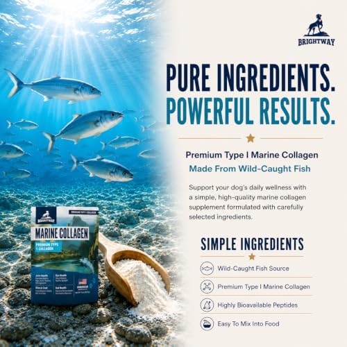 Wild Caught Marine Pet Collagen for Dogs, Peptide for Dogs - Improves Gut, Skin & Coat Health, Allergies, Pet Mobility Hip & Joint Supplement Health