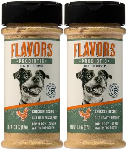 Flavors Probiotics + Dog Food Topper, Chicken Recipe, 3.1 oz, 2 Pack