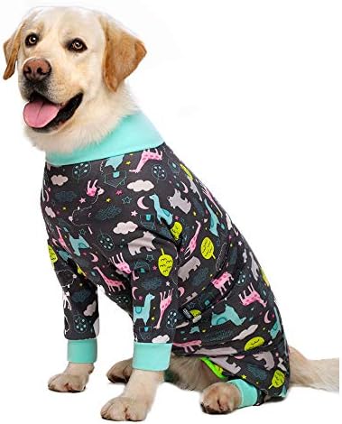 Dog Surgery Recovery Suit Female Male for Dogs After Surgery Medium Large Dogs Onesie Dog Pajamas Pjs Clothes (Dark Gray, 36 (Chest 37.8 in | Backlength 25.98 in))