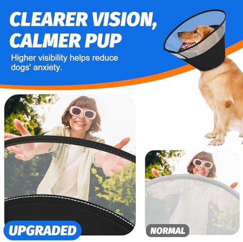 Dog Cone Collar with Soft Padding to Stop Licking, Elizabeth Recovery Collar After Surgery for Large Medium Small Dogs, Comfortable Pet Head Cone Alternative for Neutering Spay Injury(XL)