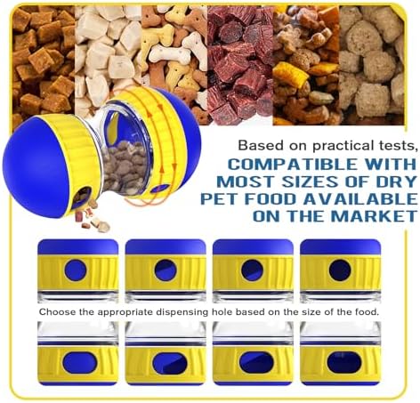 BSISUERM Dog Treat Dispensing Puzzle Toy Adjustable Food Dispenser Slow Feeder Puppy Enrichment Training Rolling Ball Pet Interactive Chase Toys for Small Medium Large Dogs to Keep Them Busy