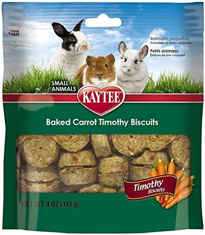 Kaytee Timothy Biscuits, Timothy Hay Bunny Treats for Rabbits, 4 Oz