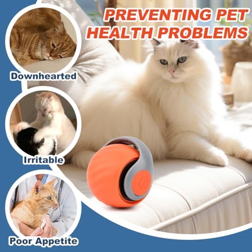 2pcs Interactive Cat Toys, Speedy Tail Cat Ball Automatic Moving Ca-t Toys Ball for Indoor Pet, Electronic Rolling Pet Chase Toy