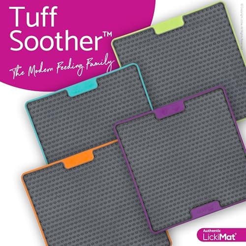LickiMat Tuff, Heavy-Duty Soother, Dog Slow Feeder Lick Mat, Boredom Anxiety Reducer; Perfect for Food, Treats, Yogurt, or Peanut Butter, Fun Alternative to a Slow Feed Dog Bowl, Green