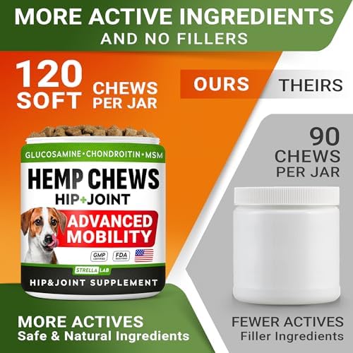 Advanced Joint Hemp Chews for Dogs Mobility - Hip & Joint Pain Relief Chews