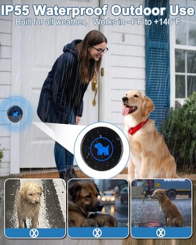 Dog Door Bell 2026 Enhanced Touch, Wireless Doggie Doorbell for Potty Training to Go Outside, IP65 Waterproof, 1000ft Range, 55 Melodies, 5 Modes & Adjustable Volume (2 Buttons)