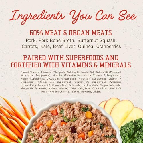 Stella & Chewy's FreshMade Frozen Fresh High Protein Pork & Quinoa Dog Food, 16-oz Pouch (Pack of 12)