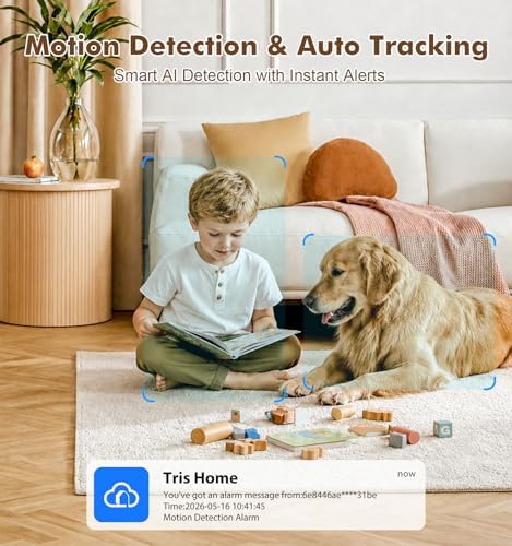 2K Indoor Security Camera, Dual-Band WiFi Pet Cam for Baby & Home