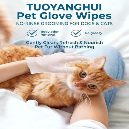 Pet Glove Wipes for Sphynx, Devon Rex, Cats & Dogs, 18 Count
