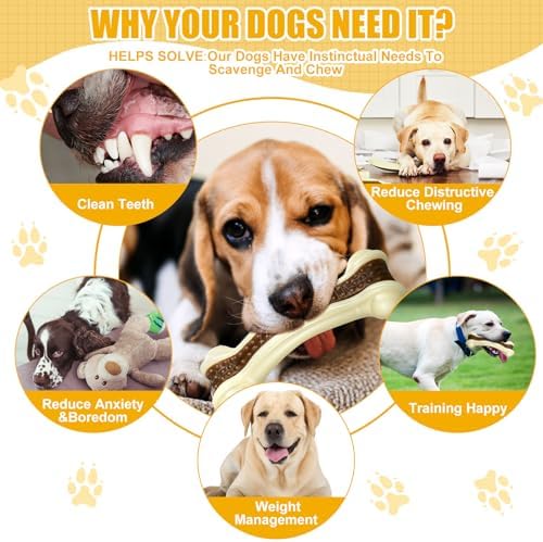 10 Pcs Dog Chew Toys for Aggressive Chewers, 5.1 x 2 Inch, 6.3 x 2.17 Inch