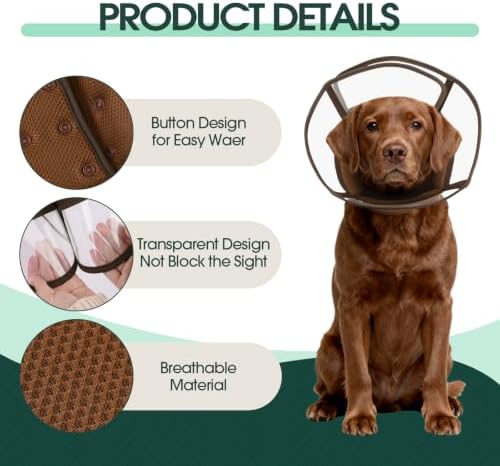 Kuoser Dog Cone Collar After Surgery, Soft Cone for Dogs to Stop Licking, S