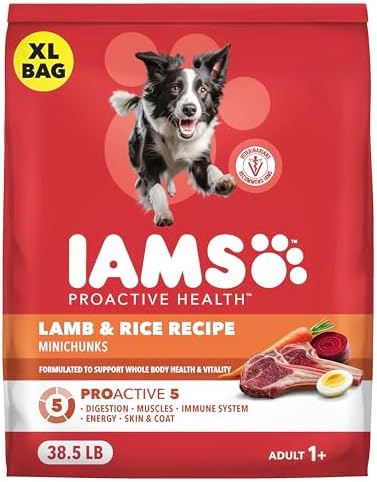 IAMS Proactive Health Minichunks Dry Dog Food, Lamb & Rice, 38.5 lb