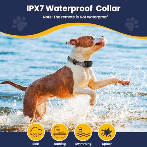 Wireless Dog Fence, Electric Fence for Dogs with Training Collar 185 Days Standby Time, Waterproof & Flash Light Portable Dog Perimeter Collar with 3 Training Mode for 2 Dogs Large Medium